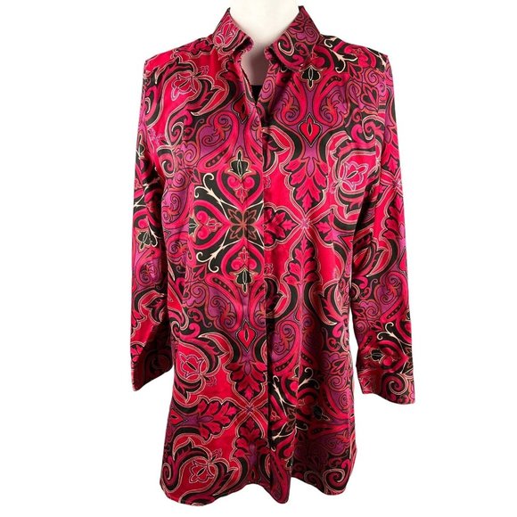 Chico's Long Sleeve Cotton Button Down Shirt Size L - Picture 1 of 8